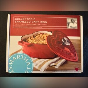 Martha Stewart Heart-Shaped Red Cast Iron Casserole